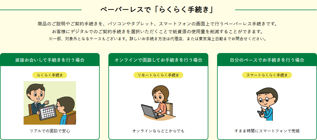 ペーパーレスで「らくらく手続き」